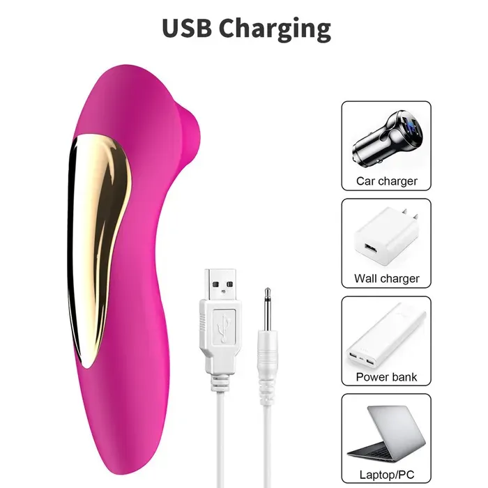 Vibrador succionador de clítoris 10 velocidades recargable usb