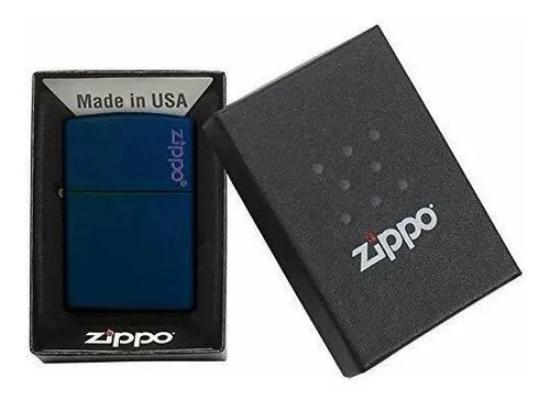 Encendedor Original Zippo Azul Marino Mate Logo Zippo