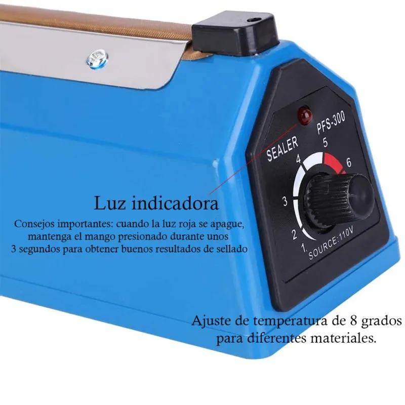 Sellador De Impulsos Manual Para Bolsas De 30cm PP/PE PFS-300