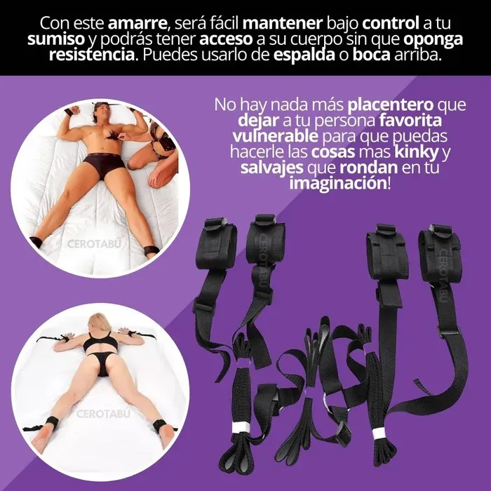 Sometedor Esposas BDSM Amarre Para Cama Juego Erotico