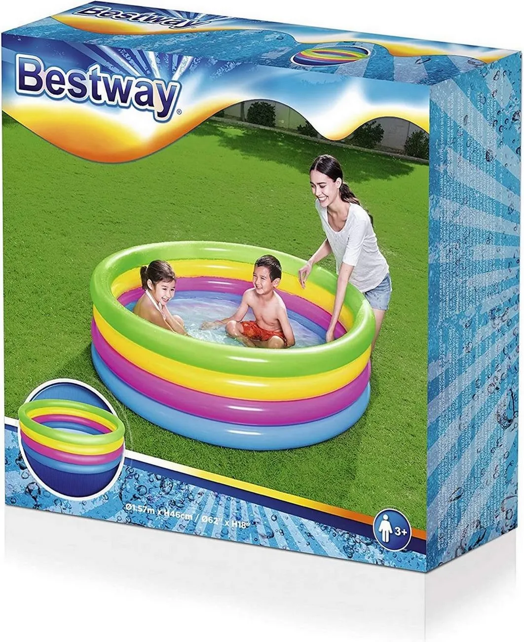 Piscina Inflable Redonda Bestway 51117 Multicolor 