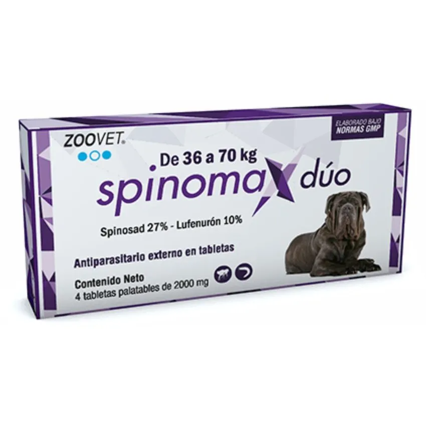 Spinomax Duo Antipulgas Perros 36-70Kg Tabletas