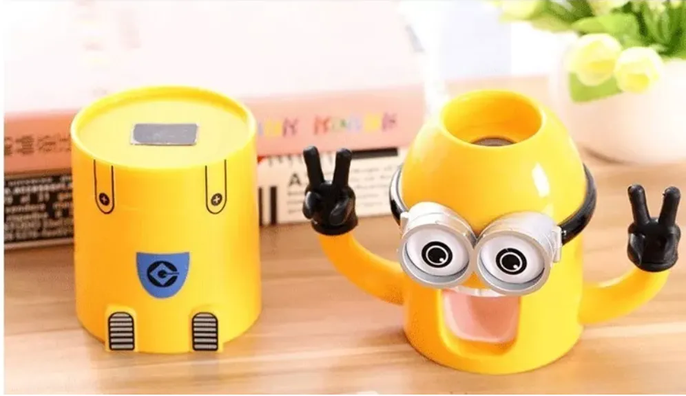 Dispensador De Crema Dental Minions Para Niños Porta Cepillo