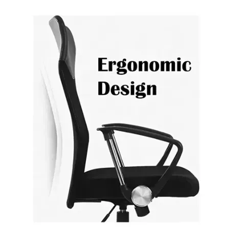 Silla De Oficina Ejecutiva En Malla Negra Ergonómica Envio Gratis