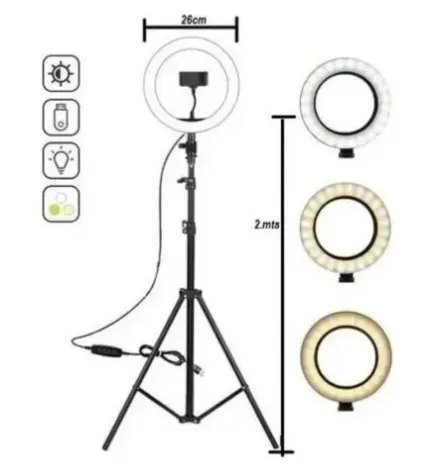 Aro Luz Led 12 Tripié Soporte Para Celular Teléfono Envio Gratis