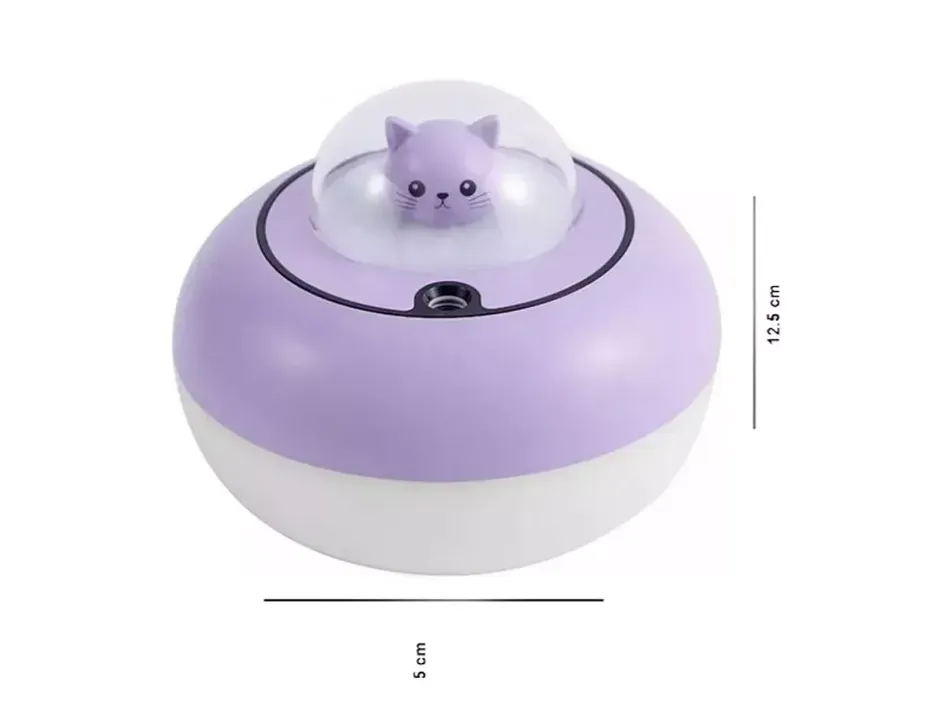 Humidificador Difusor De Aromas Luz Led Nave Gato