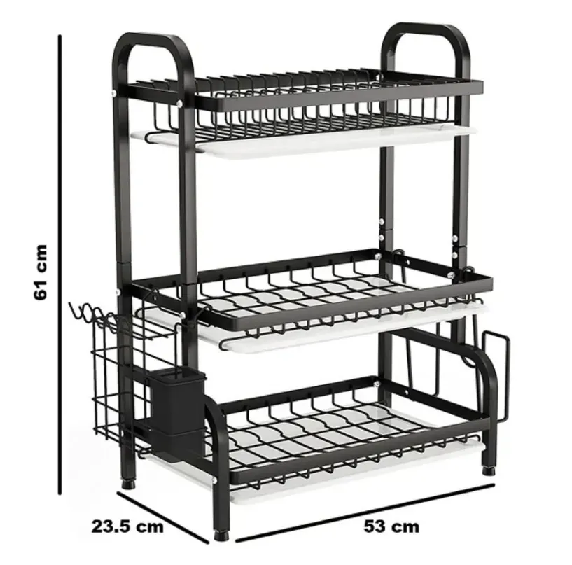 Escurridor De Platos 3 Niveles Organizador Secador De Loza