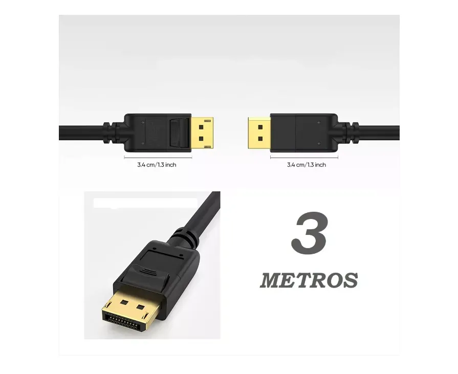 Cable Displayport A Displayport 3 Metros -(dp A Dp)