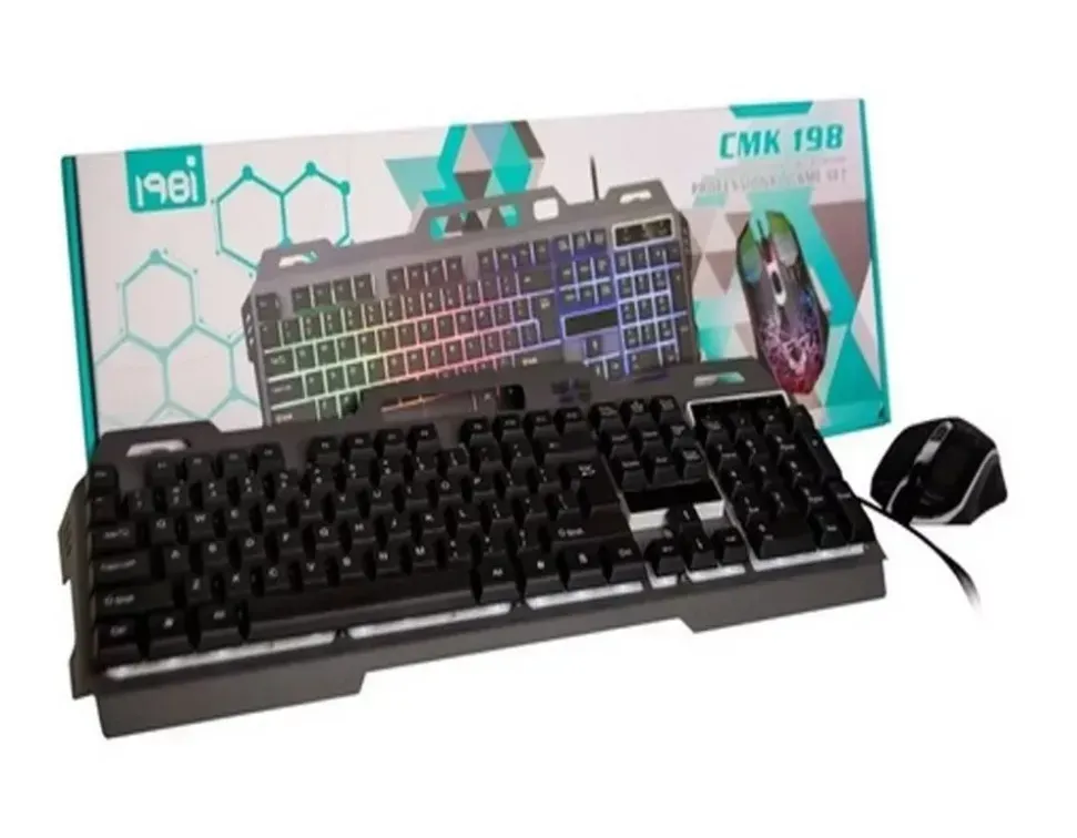 Kit De Teclado Y Mouse Usb Gamer - Metálico Luces Led