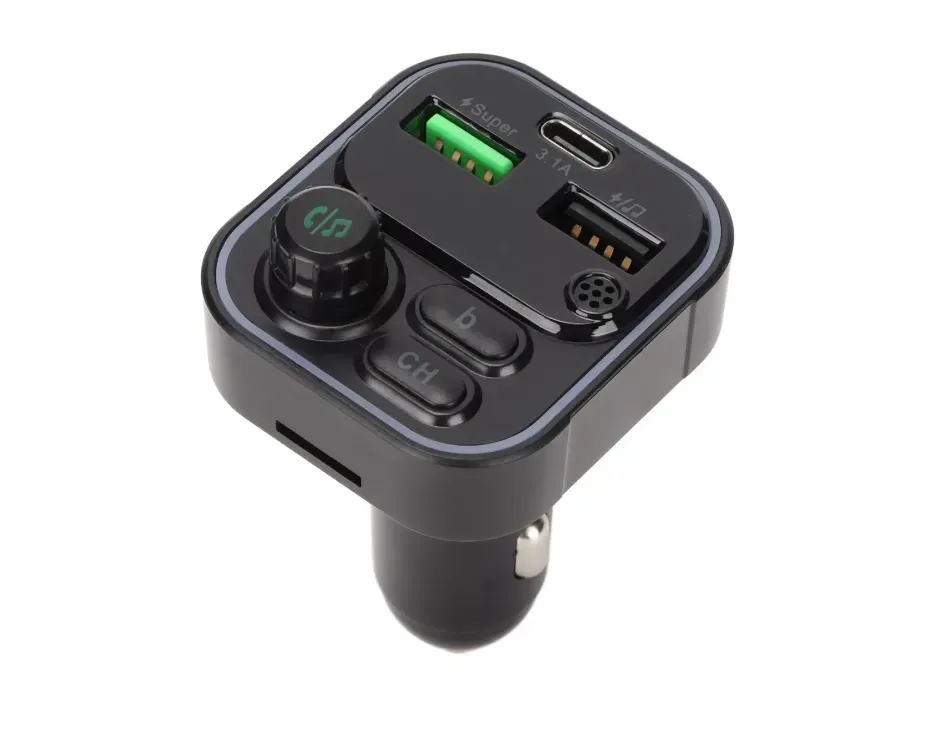 Modulador De Bluetooth Carga Rápida Treqa 2 Puertos Usb 1 C