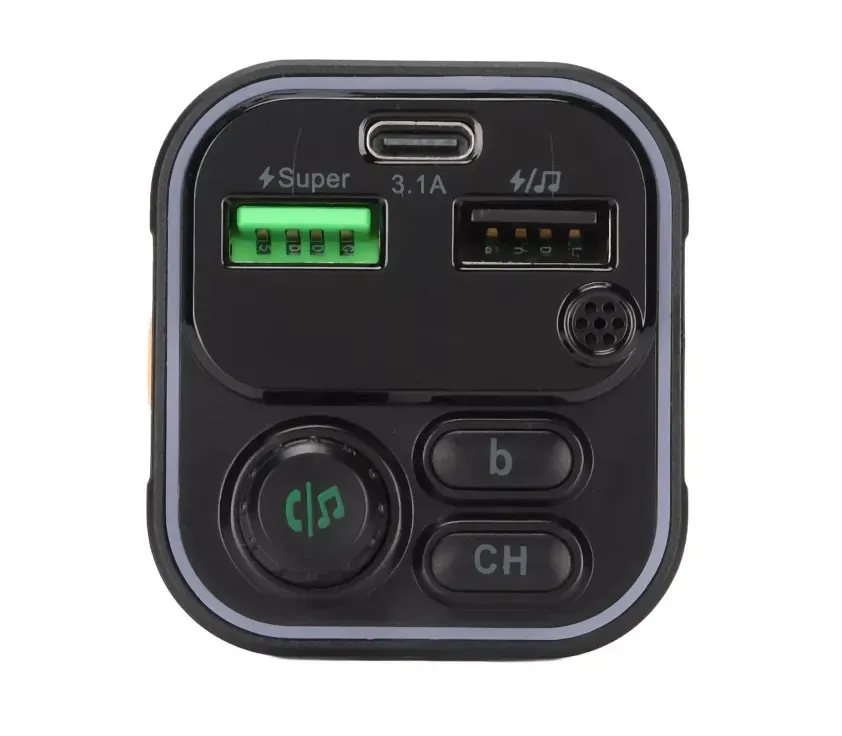 Modulador De Bluetooth Carga Rápida Treqa 2 Puertos Usb 1 C