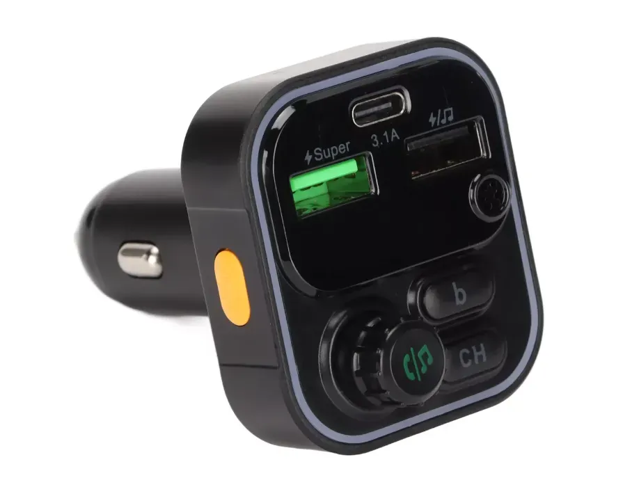 Modulador De Bluetooth Carga Rápida Treqa 2 Puertos Usb 1 C