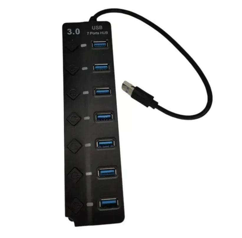 Hub Usb 7 Puertos Multiplicador Extensor Carga Datos Usb 3.0