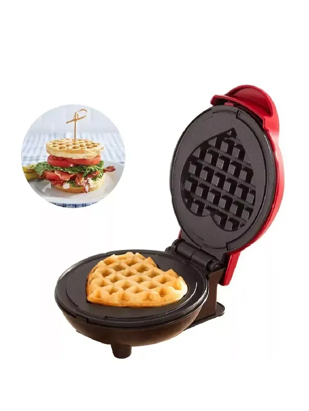 Mini Waflera Forma Corazón Maquina Waffles Wafleras