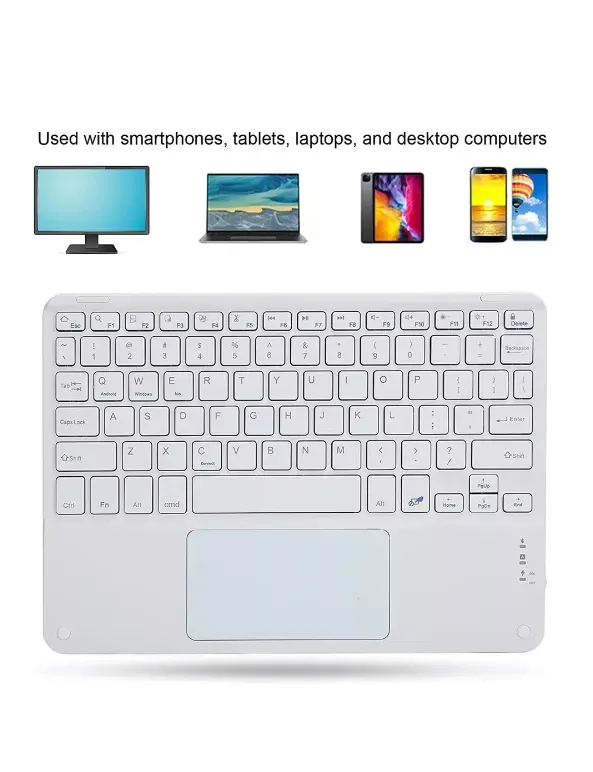 Teclado Bluetooth Ultra Delgado Recargable Con Trackpad