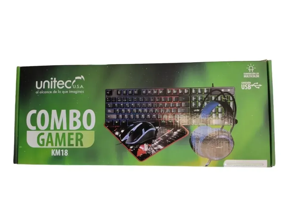 Kit Combo Teclado + Mouse + Mouse Pad + Audifonos Luz Led