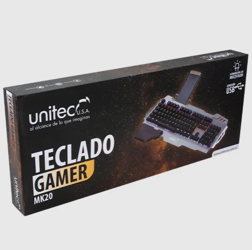 Teclado Mécanico Gamer Con Luz Led Multicolor Unitec Mk -20