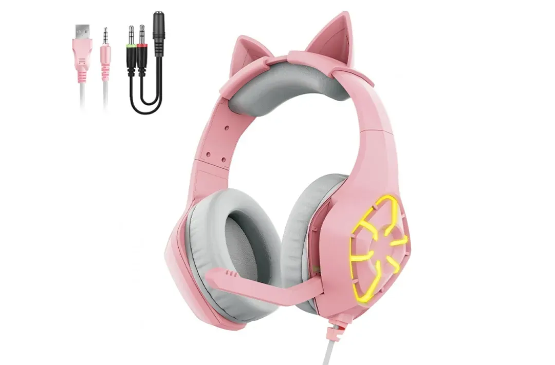 Audífonos Diadema Gamer Orejas De Gato Microfono