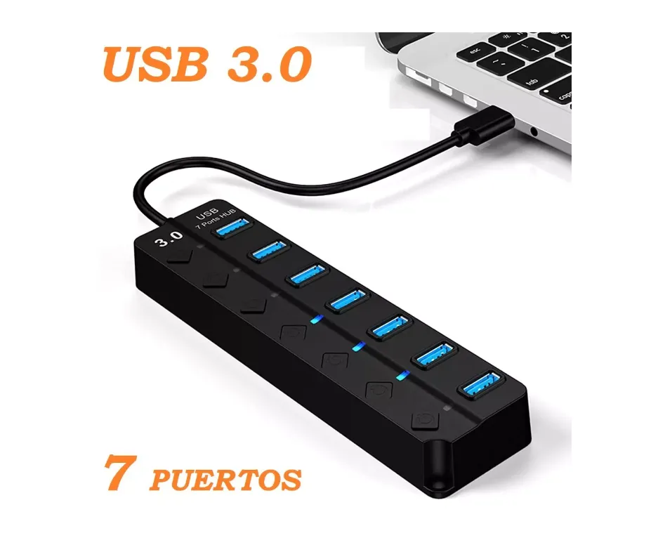 Multipuertos Multiplicador De Puertos Usb 3.0 De 7 Puertos