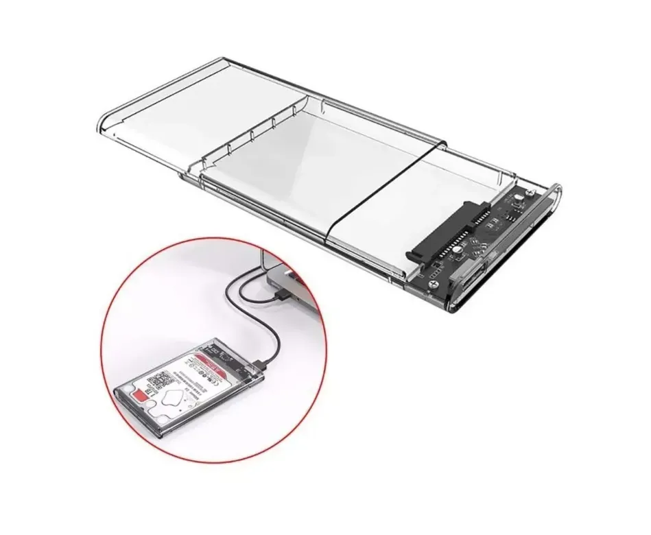 Carcasa De Disco Duro Sata Externo Transparente Usb 3.0