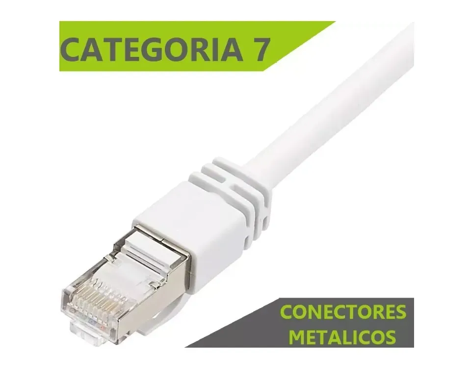 Cable De Internet Cat 7- Conectores Metálicos 20 Metros