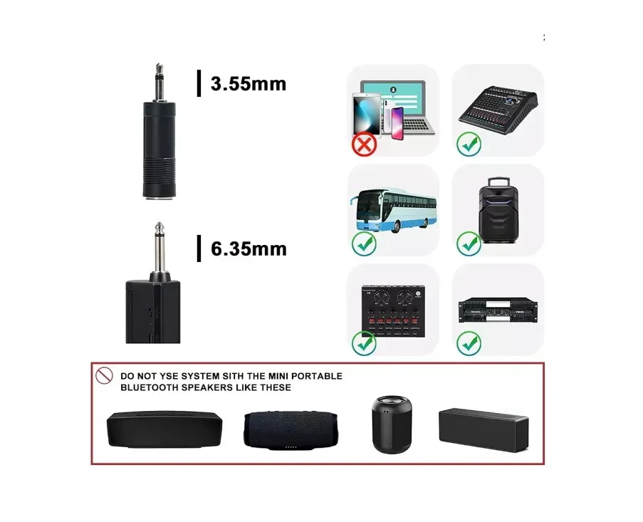 Microfono Inalambrico Con Receptor Recargable