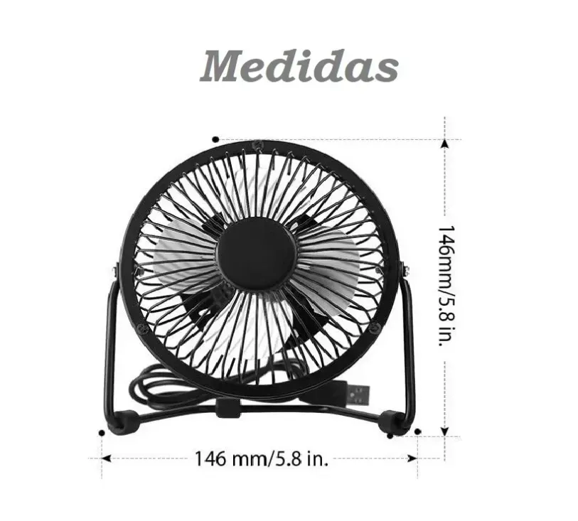 Mini Ventilador Escritorio 4 Pulgadas, Usb Y Corriente 110v