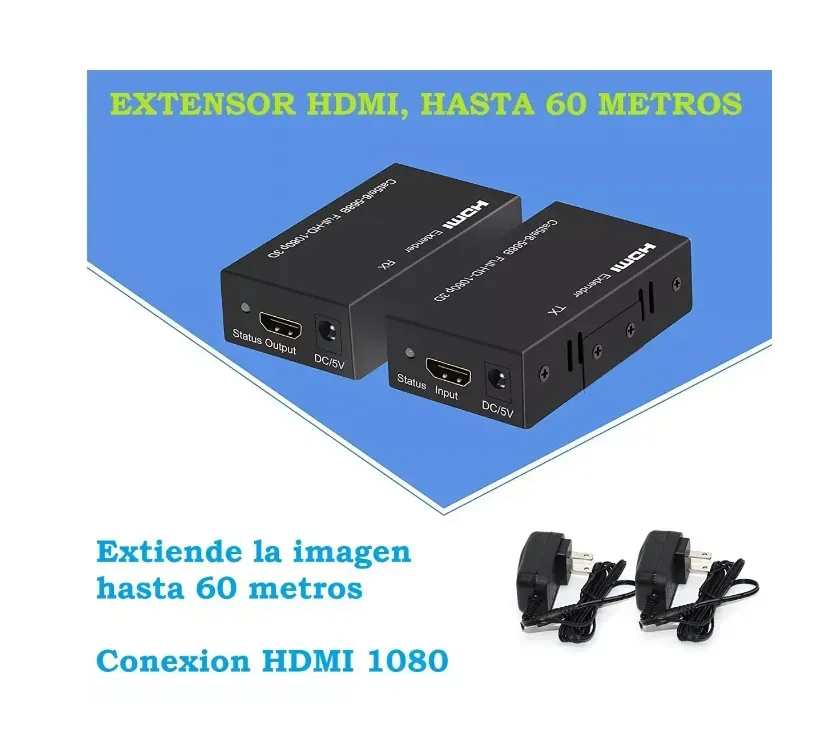 Extensor De Hdm 60 Metros Por Lan Cat 6