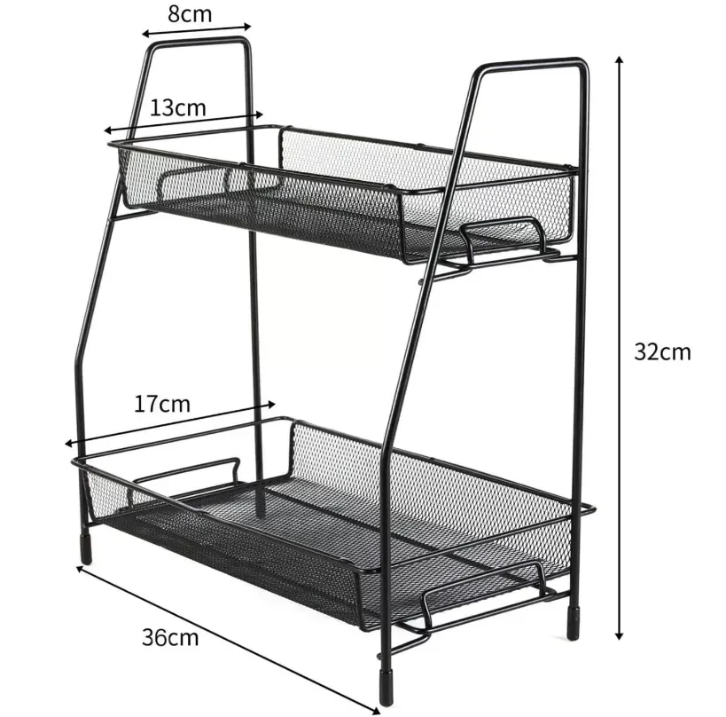 Organizador Multifuncional 2 Niveles Estante Metalico