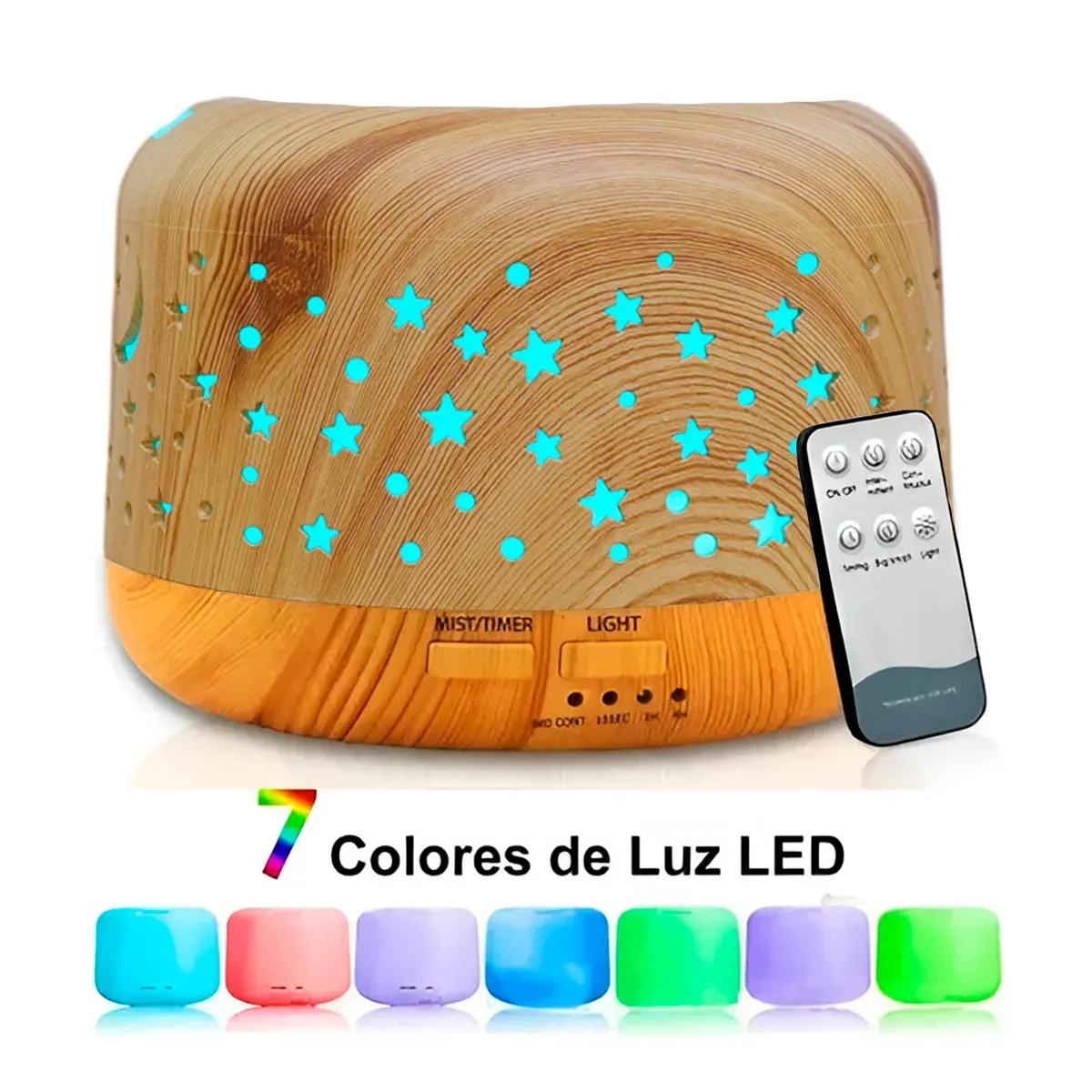 Humidificador Estrellas LED Control Remoto Difusor Aromas KP-300X