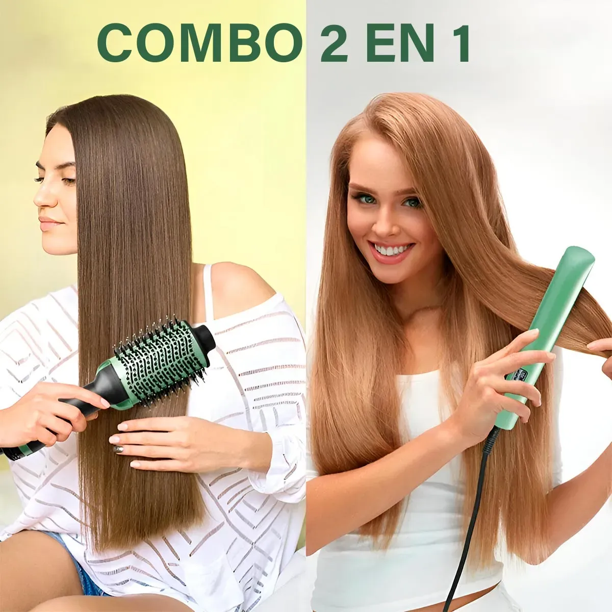 Plancha + Cepillo Secador Cabello PRO-2501