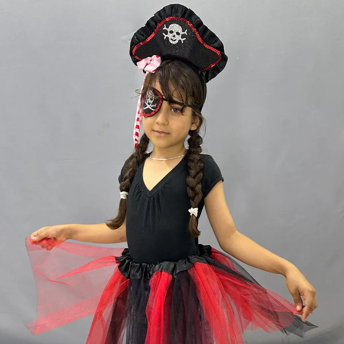 Disfraz Pirata Rojo Infantil Tutú Diadema Halloween OF-1504