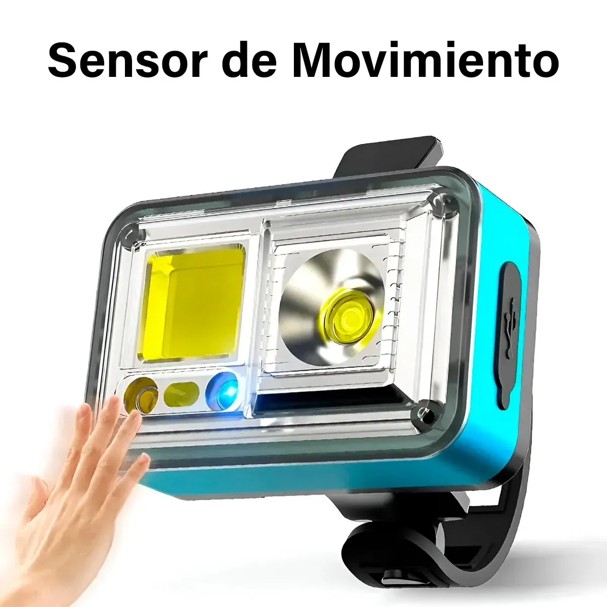 Luz Bicicleta 7 Modos Recargable Sensor Movimiento XQ-T4-C