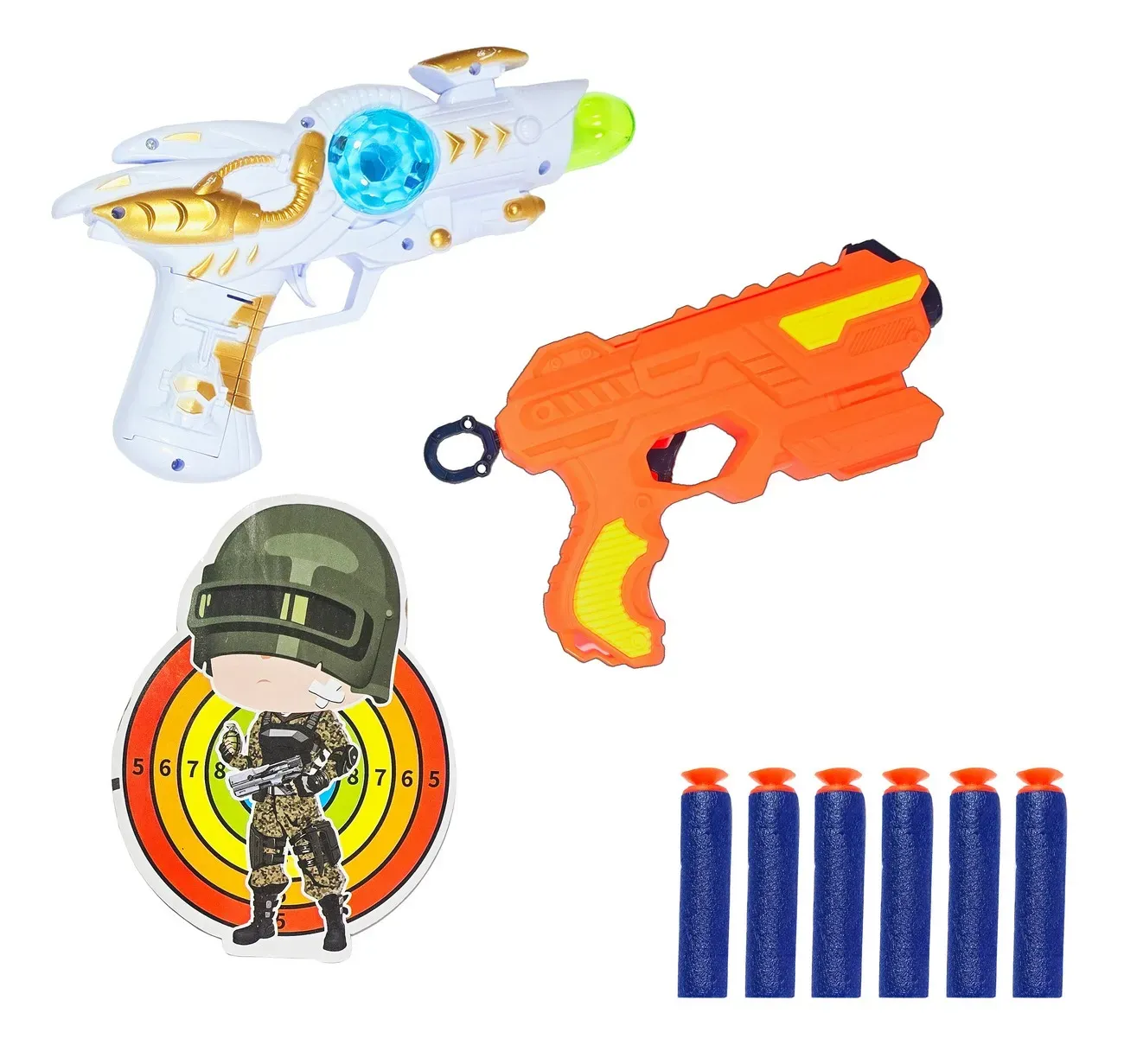 Pistola Lanza Dardos Nerf Multiples Juguete Tiro Al Blanco