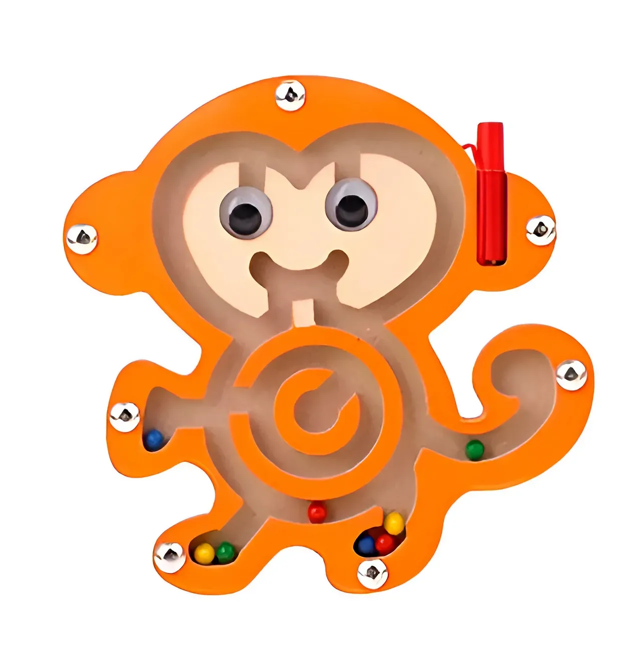 Juego Laberinto Magnetico Mono Monkey Didactico De Madera