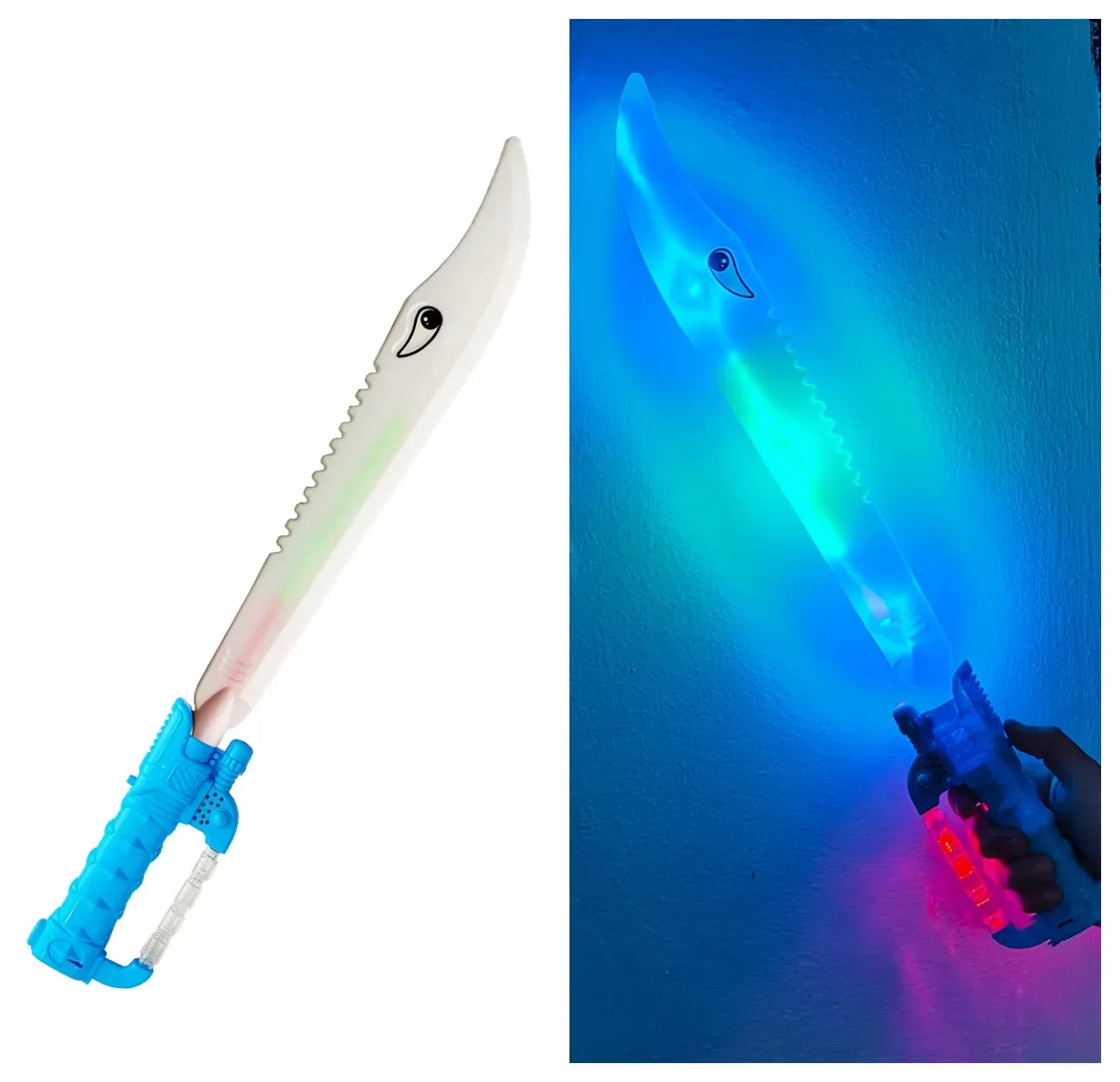 Juguete Espada Minecraft Niños Led Sonido Shark + Baterias