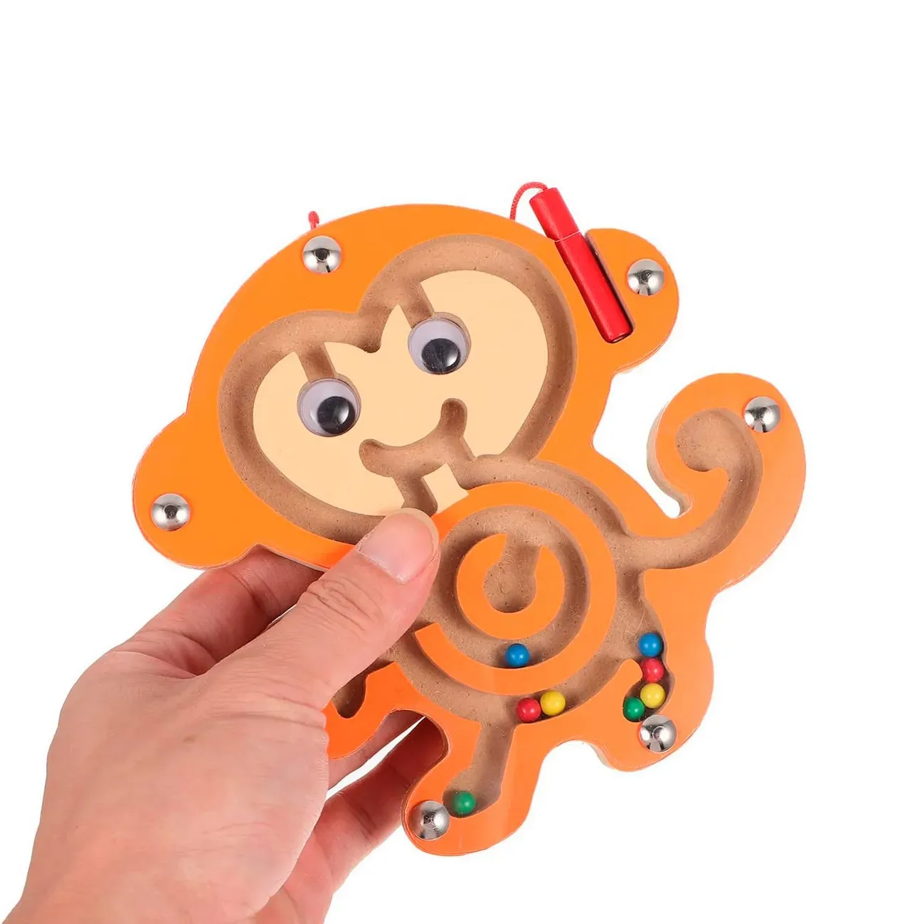 Juego Laberinto Magnetico Mono Monkey Didactico De Madera