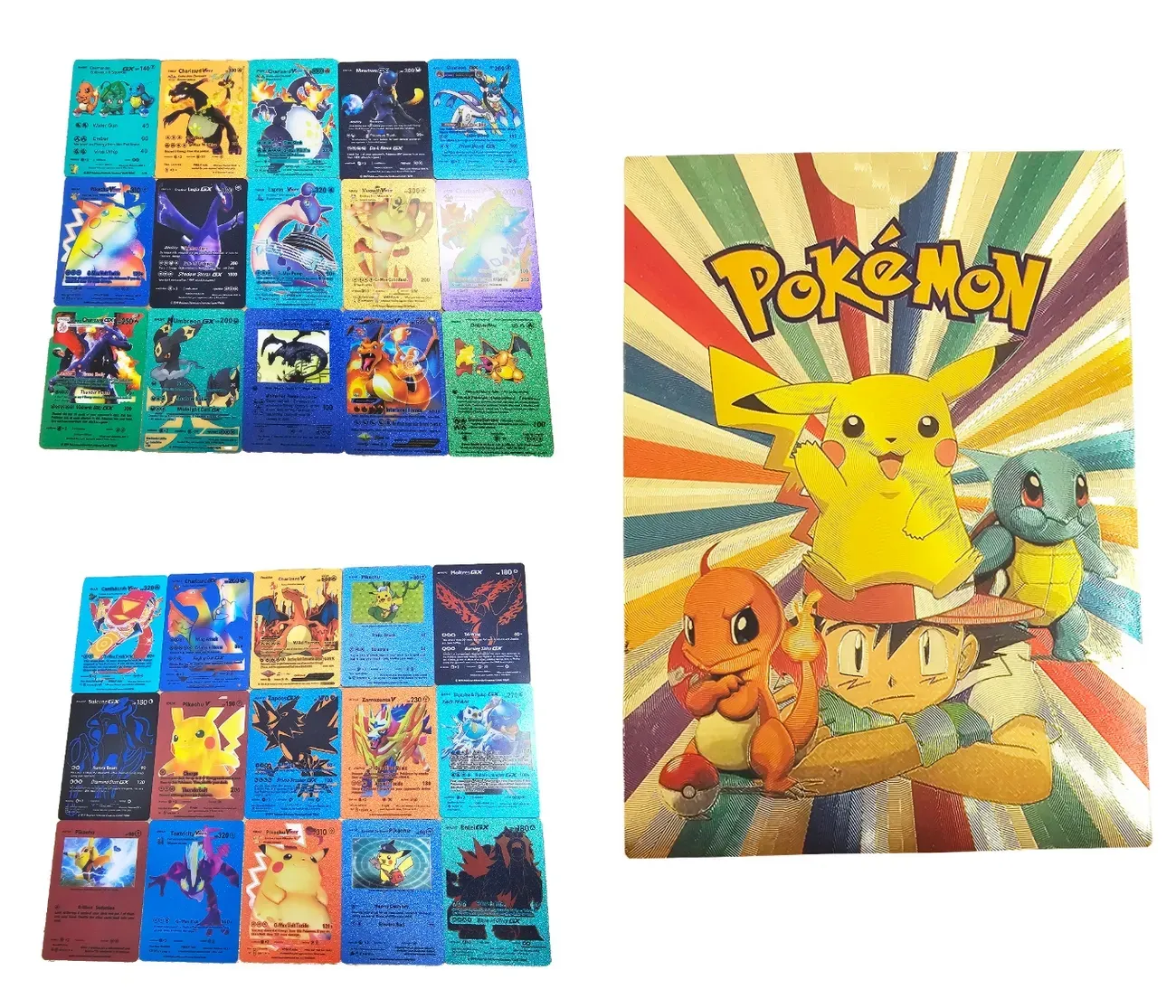 Cartas Pokemon X55 Metalizadas Coleccionables, Personajes