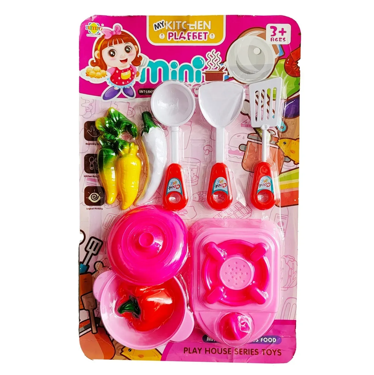 Cocina Sartenes Utensilios Verduras Juguete Muñeca Niñas