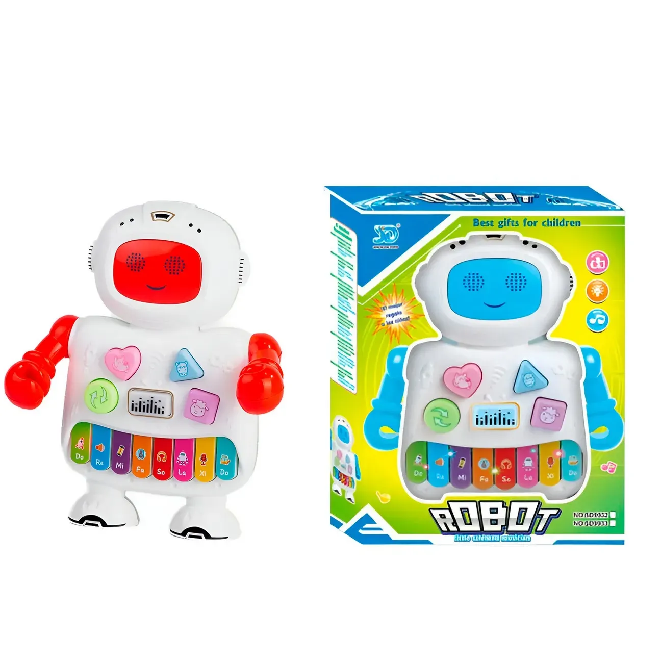 Piano Organeta Robot Interactivo Musical Bebes Niño +bateria