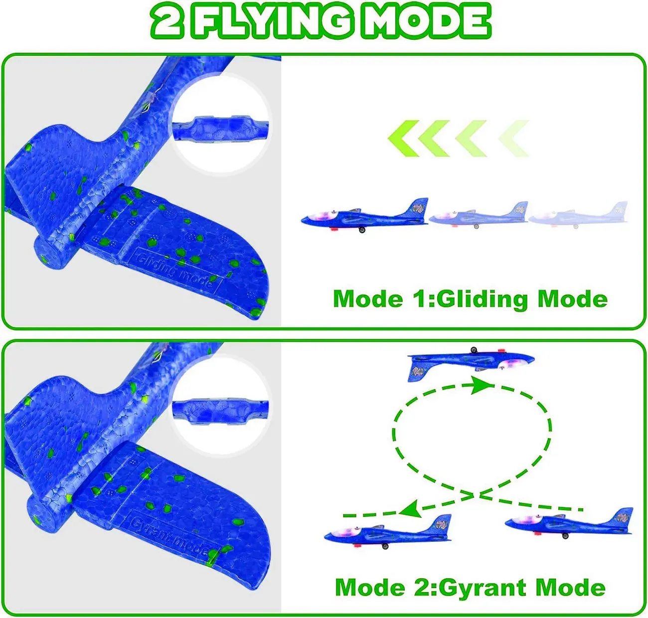 Avion Planeador Grande Pistola Juguete Vuelo Airplane Luces 