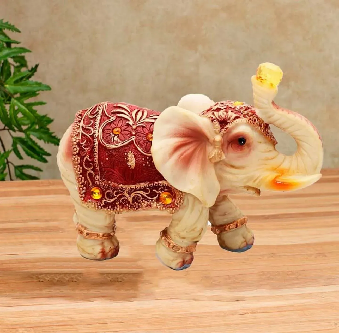 Elefante Beige X 7 Vintage Decoración Protección 