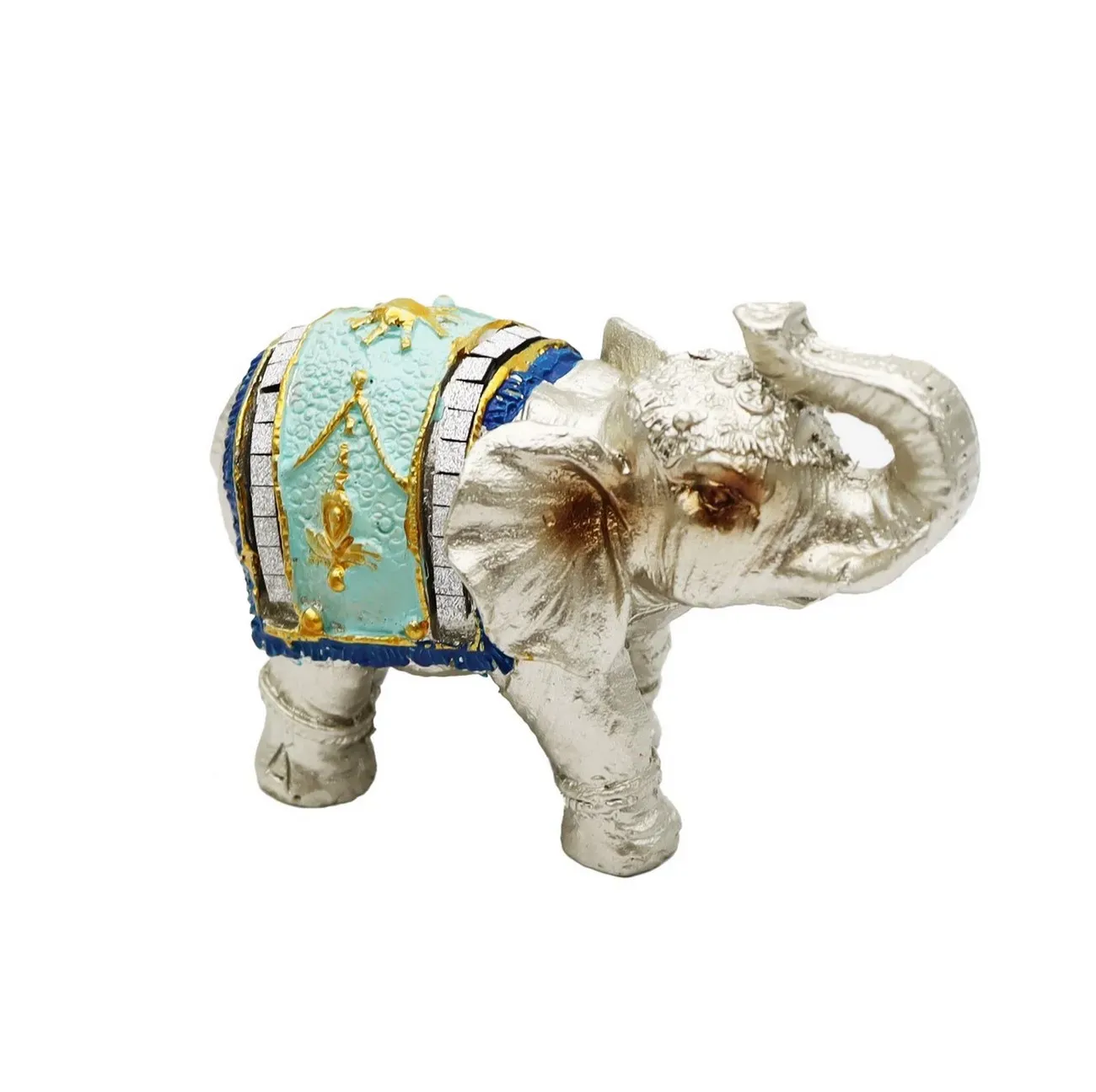 Elefante Plateado X 7 Vintage Decoración Protección