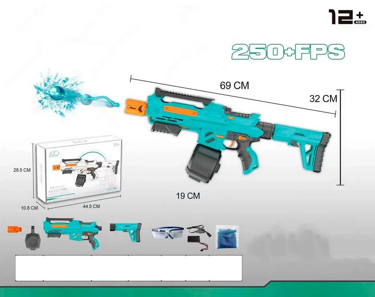 Rifle Pistola Hidrogel Recargable Automatica + Accesorios 