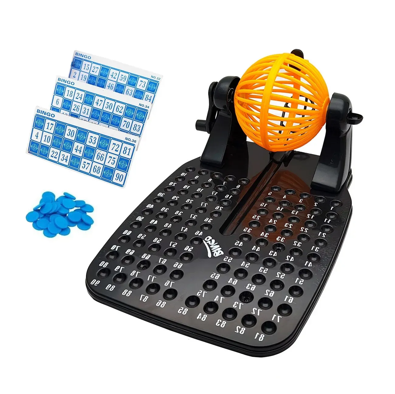 Super Bingo Juego De Mesa + Balotera+ 90 Balotas + 24 Cartas