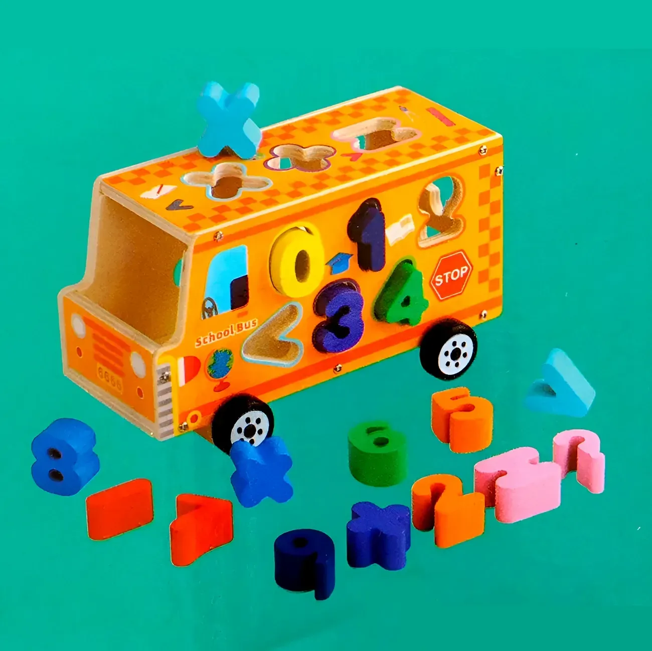 Juego Bus Escolar Encastre Numeros Multicolo Desarrollo Niño