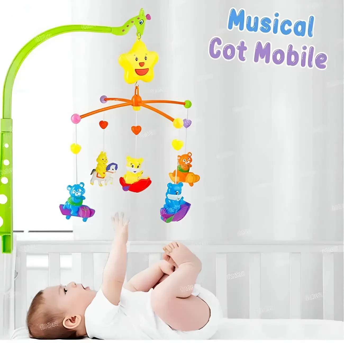 Movil Musical Para Bebes De Cuerda Para Cunas Baby Ositos