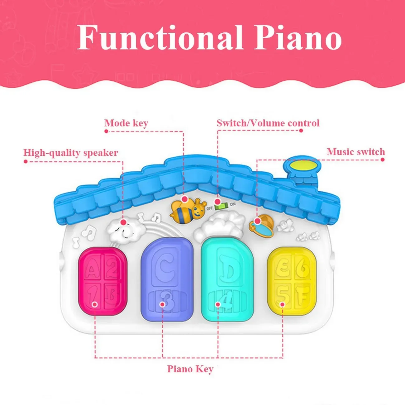 Gimnasio Piano Tapete Sonajero Musical Boogy Para Bebes Niños