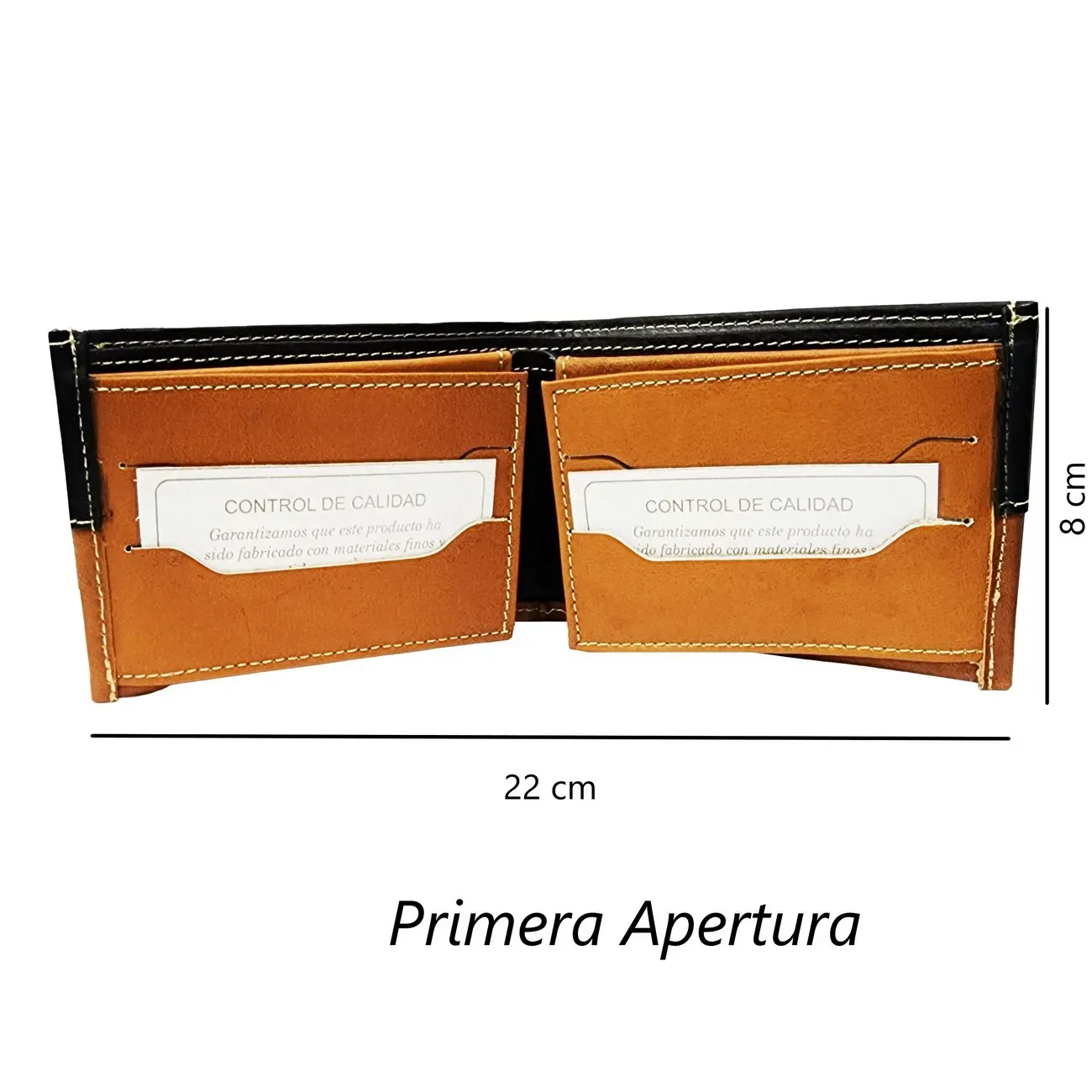 Billetera De Cuero Genuino Bicolor Para Hombre 