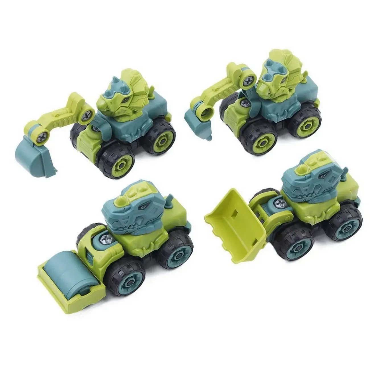 Colección Carros Construccion Dinosaurio Armables Niños